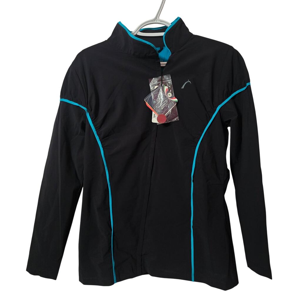 Swingdish Black Blue Asymetrical Zipper Golf‎ Jacket Small